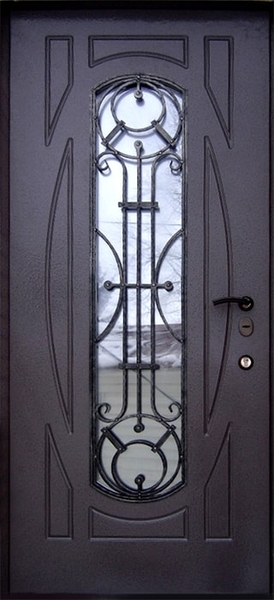 Дверь с ковкой и стеклом KS-039